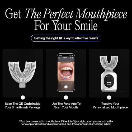 Image of Feno Smartbrush Founders Edition Plus - Electric Toothbrush Powered by Artificial Intelligence with Custom Mouthpiece, Foam Toothpaste (3 Tubes), Tongue Scraper and Subscription
