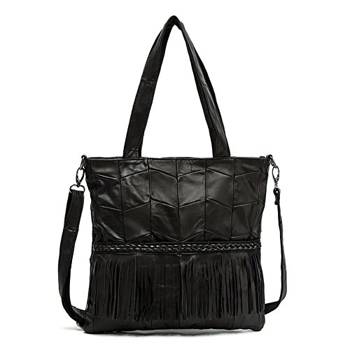 Sac frangé en cuir pour femme résolvant le manque de place des porte-documents