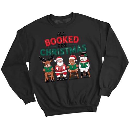 D&T All I Want For Christmas Is Books Jumper Funny Mens and Womens Sweatshirts #MC 4XL Black