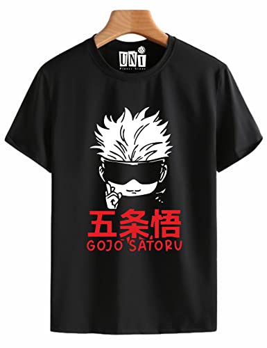 Image of Uniplanet Store Gojo Satoru Graphic Printed Cotton T-Shirt for Kids