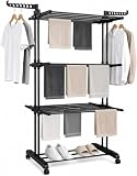 Fenix Home Stendibiancheria Verticale 4 Livelli Pieghevole con Ruote...