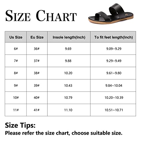 Lm Women's Slide Sandals Two Band Slip On Flat Sandals Casual Summer Sandals (7, Black) #TOP6