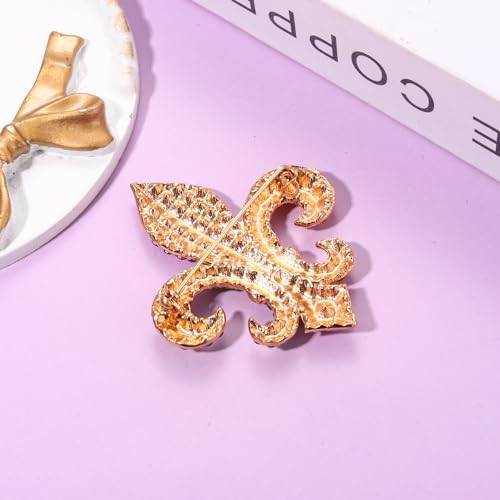 Image of Mardi Gras Brooches Pin for Women Girls Rhinestone Mask Fleur De Lis Brooch Glitter Jester Pins Fat Tuesday Carnial Parade Holiday Brooches Jewelry