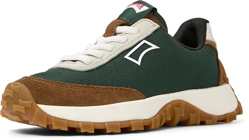 Camper Unisex Para CriançA. K800548-025 Sapatos De Couro Drift Trail Verde (36), Tecido, Plano, 1 A 3Cm, CordãO, Casual, Moda Infantil