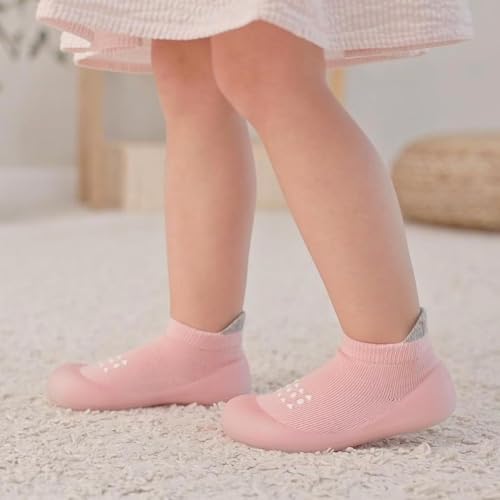 Image of Baby Sock Shoes Baby Walking Shoes Infant Non-Slip Breathable Slippers with Soft Rubber Sole Baby Boys Girls Sneakers