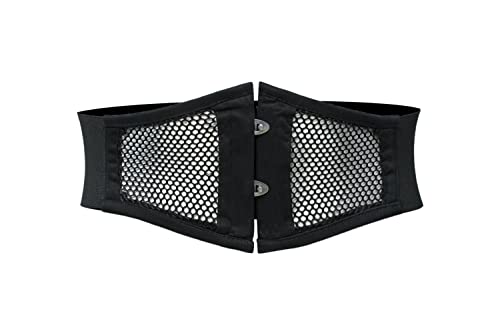 Black Mesh Tied Waspie Corset Belt Waist Cincher Elastic Belts Wide Band Belts for Women