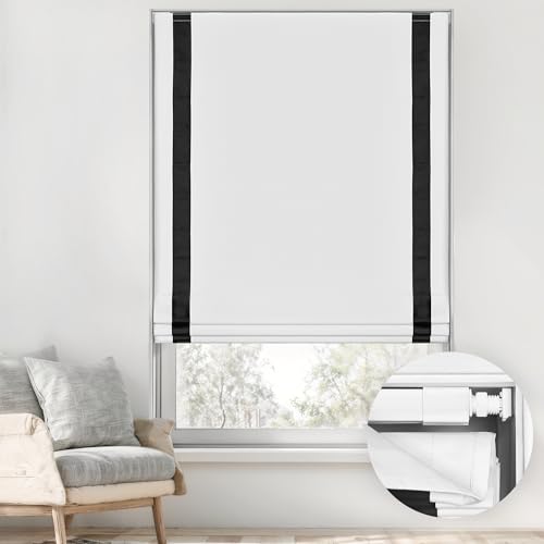 LazBlinds No Tools No Drill Cordless Roman Shades for Windows,