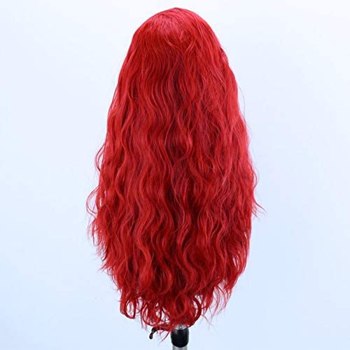 Loose Curly Lace Front Wig Long Red Synthetic Wigs For Women Heat Resistant Fiber Hair 24 inches - Image 2