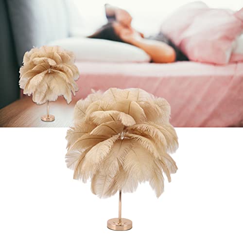 Ostrich, USB C Warm White Light Beside Table Lamp, with Plug in Wire, for Bedroom Nightstand Lamp Desk Night Light (Light Tan) - Image 3