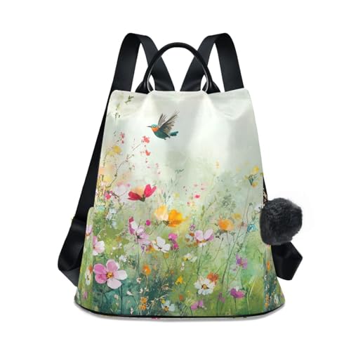 Sac à main de voyage fleuri et antivol pour femme active