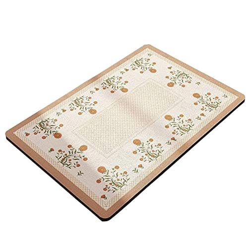 BACoverZone Tapis de Salle de Bain, Tapis de Bain Absorbant l'eau antidérapant, Tapis de Bain pour Baignoire Douche Salle de Bain (24"x35", Daisy) Cover