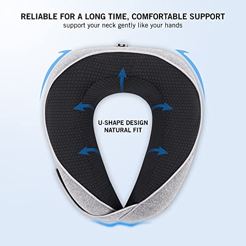 Image of Kenneth Cole New York Travel Neck Pillow with Memory Foam Support for Sleep, Headrest in Flight, Car, Home, Office, or While Gaming, Grey