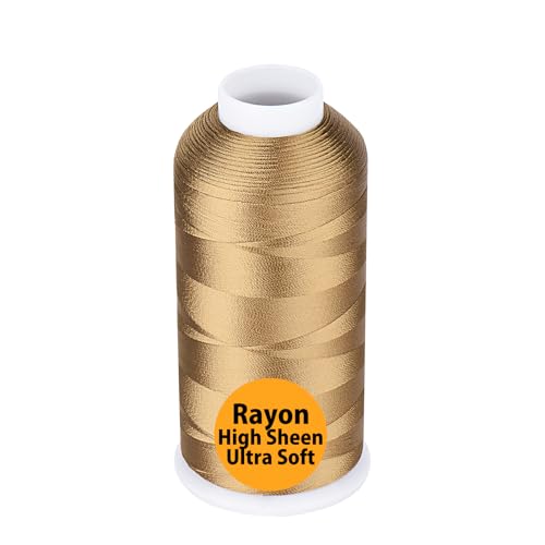 Image of Simthread Rayon Embroidery Thread 5500 Yards, 40wt 100% Rayon Viscose for Commercial and Domestic Machines - Caramel 1057
