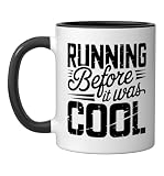 Marathon Grandma Running Before Cool Veteran Runner Old Ceramic Mug, Black/White