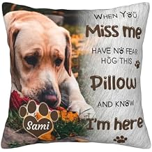Funnylife Personalized Pet Memorial Throw Pillow with Photo Pet Memorial Gifts for Dogs Cats Loss of Dog Sympathy Gift Dog Bereavement Remembrance Picture Pillow
