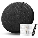 Trideer Inflated Stability Wobble Cushion with Pump, Flexible Seating Classroom, Extra Thick Core Balance Disc, Wiggle Seat for Sensory Kids (Office & Home & School) (34cm New Black)