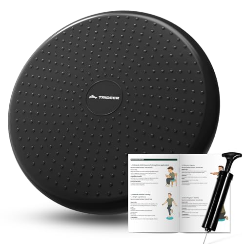 Trideer Wobble Cushion Core Balance Disc, Flexible Seating for Classroom Elementary, Wiggle Seat for Sensory Kids, Balance Pad with Inflation Pump