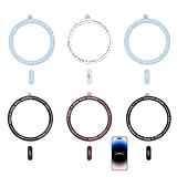 6 Piezas Anillo de Metal Adhesivo, Anillo Magnético Compatible con MagSafe, Adaptador de Conversión para Carga Inalámbrica Rápida, Compatible i-Phone 16/15/14/13/12 con Samsung Galaxy S22/S21