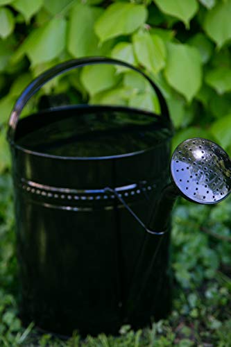 Gießkanne 10 Liter aus verzinktem Metall in Schwarz