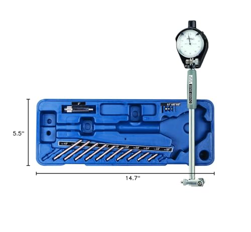 Fowler 52-646-300 Dial Bore Gage Set, 2-6" Measuring Range, 0.0005" Graduation Interval