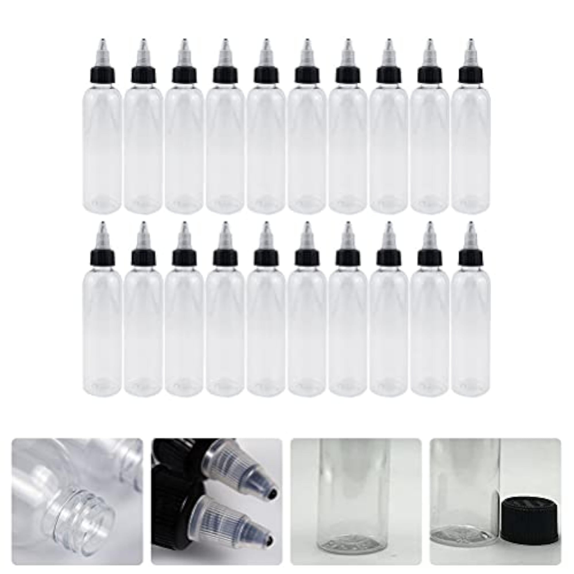 20pcs Clear Refillable Empty Squeeze Bottles