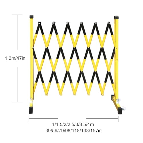 Clôture de circulation rétractable noire extensible de 1.2 x 2.5m pour garage et route - 3