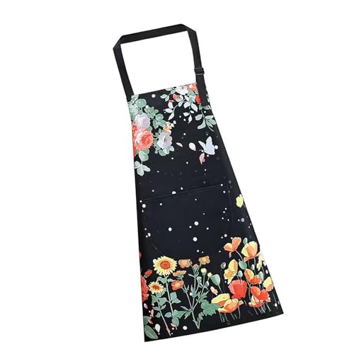 RALIYATX Atmungsaktive Schürze, atmungsaktive Schürze für Küche Kochen und Restaurant, PVC, wasserdichte Kochschürze, einfach zu tragen, schwarz