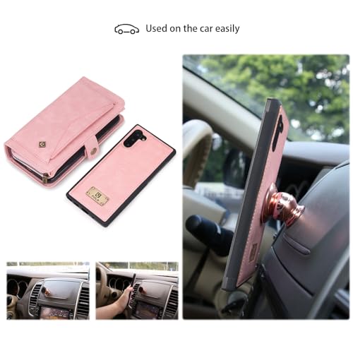 Étui iPhone et Samsung Galaxy S20 rose, portefeuille cuir à rabat - 2
