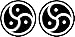 Michael & Rene Pflüger Barmstedt - 2 Stück Mini Premium Auto Aufkleber Adult BDSM Triskele Triskelion Symbol Logo Sticker Motorrad Roller Mofa Caravan LKW