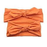 Frcolor Haarband Set Mama und Baby verknotete Stirnband Baby Mädchen Headwrap (Orange)