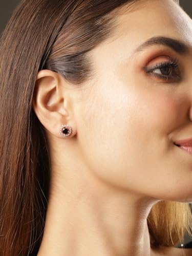 Image of Rubans Stud Earrings American Diamond Trendy Jewellery for Women & Girls