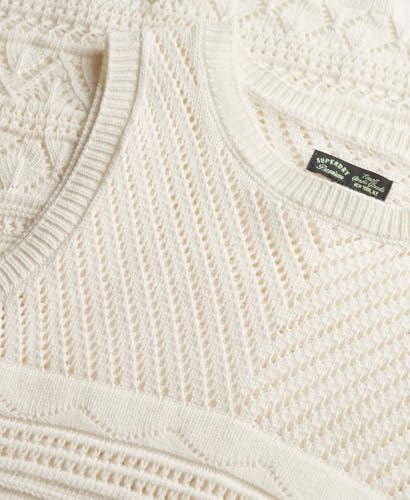 Superdry Para Mujer. W8011857A Minivestido De Crochet Blanco (Xs), Casual, Sin Mangas / Tirantes, AlgodóN OrgáNico, Sostenible - 6