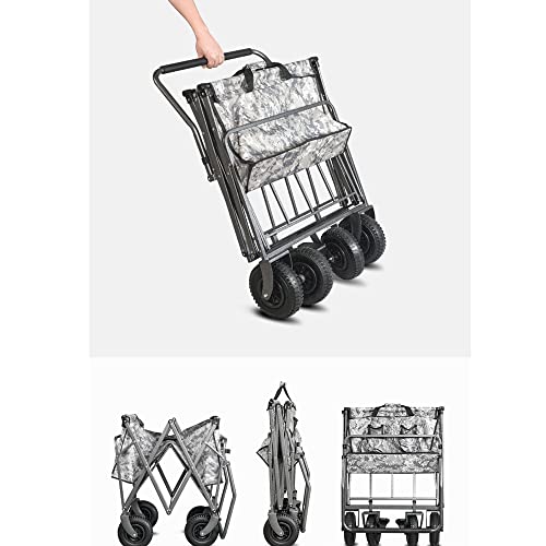 Carretilla plegable portátil para camping y transporte con capacidad de 100 kg y ruedas neumáticas miniatura 3
