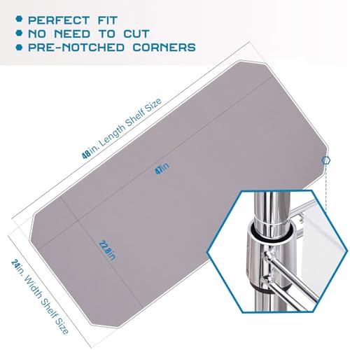 Image of BRIAN & DANY Wire Shelf Liner 24 inch X 48 inch, Heavy Duty Shelf Liners for Wire Shelving, Waterproof Protector Mats, Set of 4, Charcoal