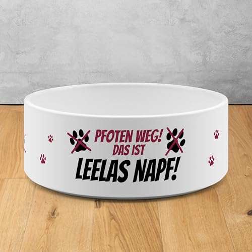 PrintPlanet® - Futternapf mit Name oder Text personalisiert - Für Katzen und kleine Hunde - Napf Hundenapf Katzennapf selbst gestalten - Layout 08