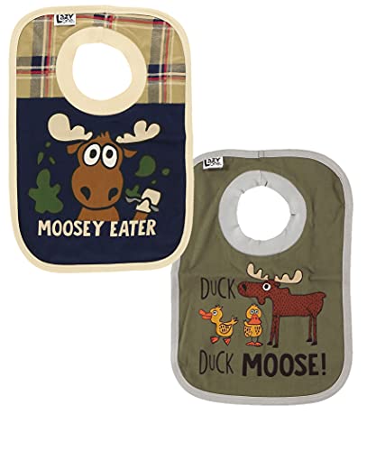 LazyOne Animal-Print Baby Bibs, Infant Bibs, Cute Baby Shower Gifts, One Size, Pack of 2