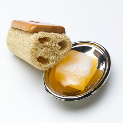 Gartiam 2 pièces LOOFAH naturelle, Éponge Gant exfoliant stimulant la circulation sanguine, utilisable pour la salle de bain et la cuisine Cover