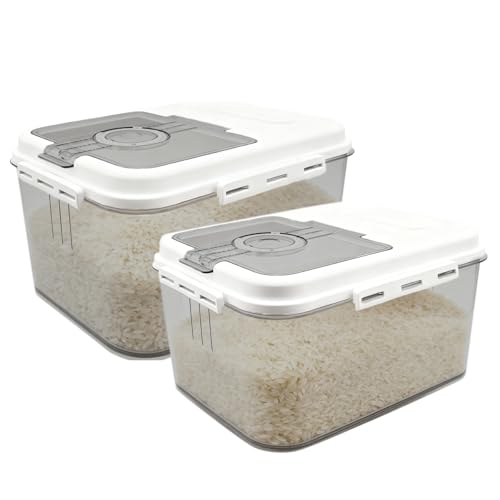 ANMOO 15KG & 7.5KG Airtight Food Storage Containers BPA-Free Rice Dispenser with Seal Lid & Scoop for Kitchen Pantry