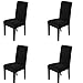 Produktbild Esszimmer Stuhl Abdeckungen Satz von 4, MAIKEHOME reine Farbe Spandex Stretch gefärbt Stuhl Hussen für Hotel Küche Restaurant Hochzeit Party Decor (Schwarz, 4ST)