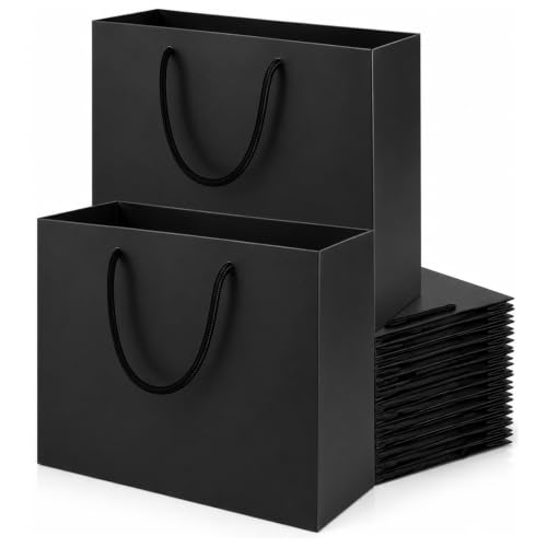 Bolsas de regalo de papel negro de alta densidad y tacto mate exclusivo