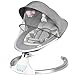 COSTWAY Balancelle Bébé Électrique, Transat pour Bébé 0-6 Mois, avec Bluetooth, Écran Tactile, Télécommande, 5 Modes de Vibration, Minuterie, Moustiquaire et 10 Chansons, Charge 9KG (Modèle 1, Gris)