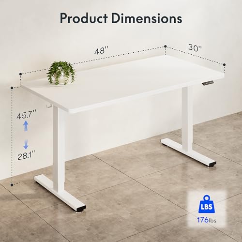 FLEXISPOT Electric Adjustable Workbench, 48x30 Inches Ergonomic Worktable for Garage, Workshop, Office and Home, Spacious Desktop for Woodworking Sewing and Crafts, White, 2 Packages - image 5