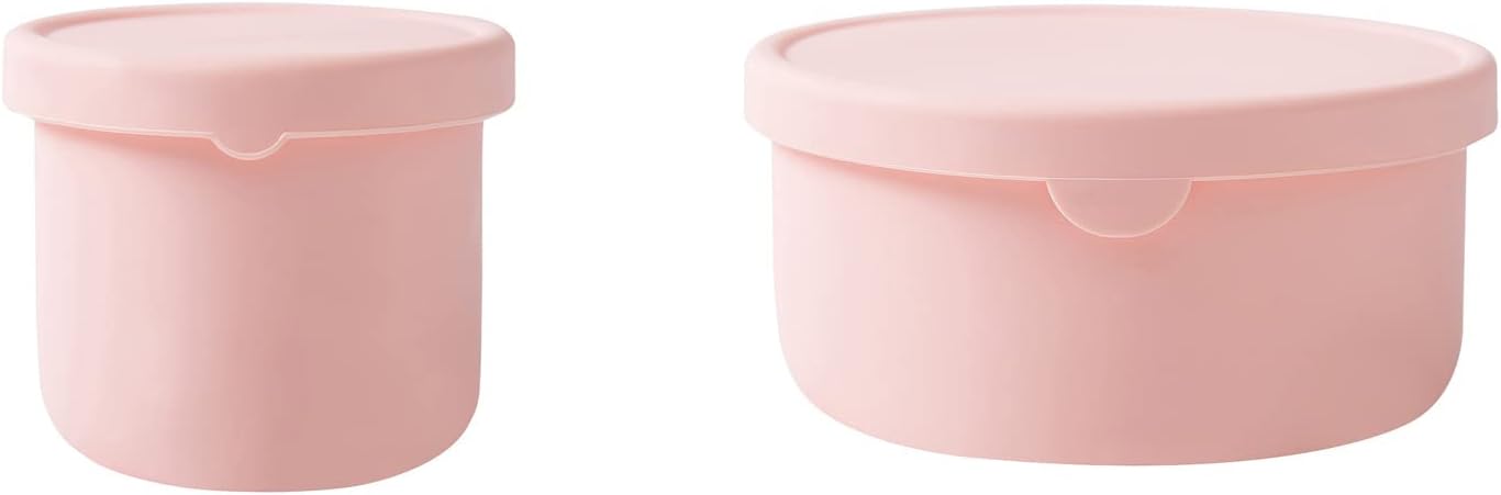 Silicone Food Storage Containers, Silicone Bowl With Lid, Unbreakable, Non-Slip, BPA Free, Microwave/Dishwasher/Freezer-Safe, Indoor And Outdoor Use (8.5oz, 24oz)