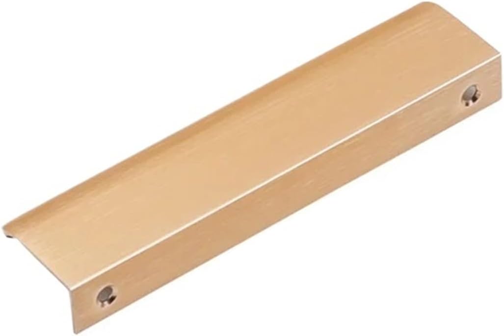 Concealed Furniture Cupboard Finger Edge Handles, Concealed Cabinet Handle for Kitchen Drawer Door(Gold 40cm X4cm)