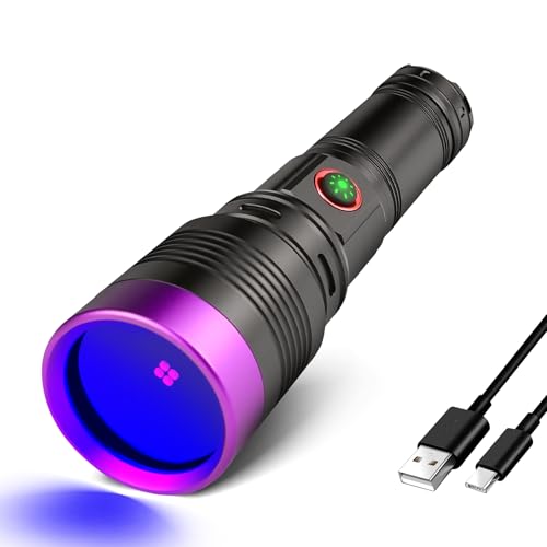 WINDFIRE 365nm UV Flashlight, Rechargeable Blacklight Flashlights Powerful, Adjustable Focus Black...
