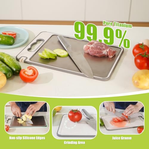 Tablas de Cortar Titanium AGIgear HD-A259 Dual-Sided 35.56 cm x 25.4 cm con Mango, Antideslizante y Apta para Lavavajillas miniatura 6