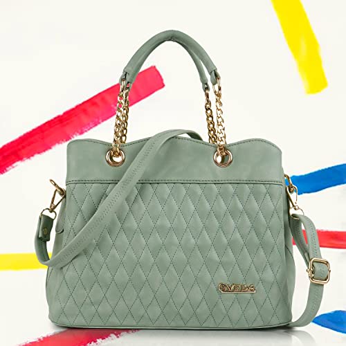 Image of EVEDA Synthetic Vegan Leather Classic Chain Strap Top Handle Handheld Shoulder Crossbody Water Resistant Handbag For Women