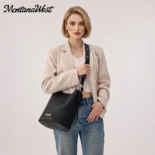 Image of Montana West Medium Hobo Bags for Women with Coin Purse, Soft PU Leather Bucket Shoulder Ladies Handbag with Adjustable Strap