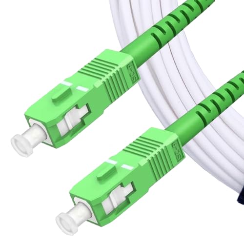 Elfcam® - 0,5m Cavo in Fibra Ottica da SC/APC a SC/APC Monomodale Simplex,OS2 9/125μm LSZH Bianco (0,5M)
