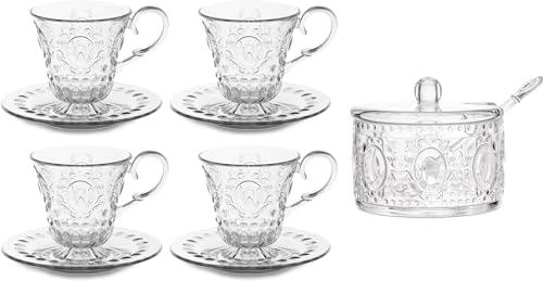 Baci Milano Lot de 4 tasses à café + sucrier et cuillère à café Baroque & Rock Anniversary